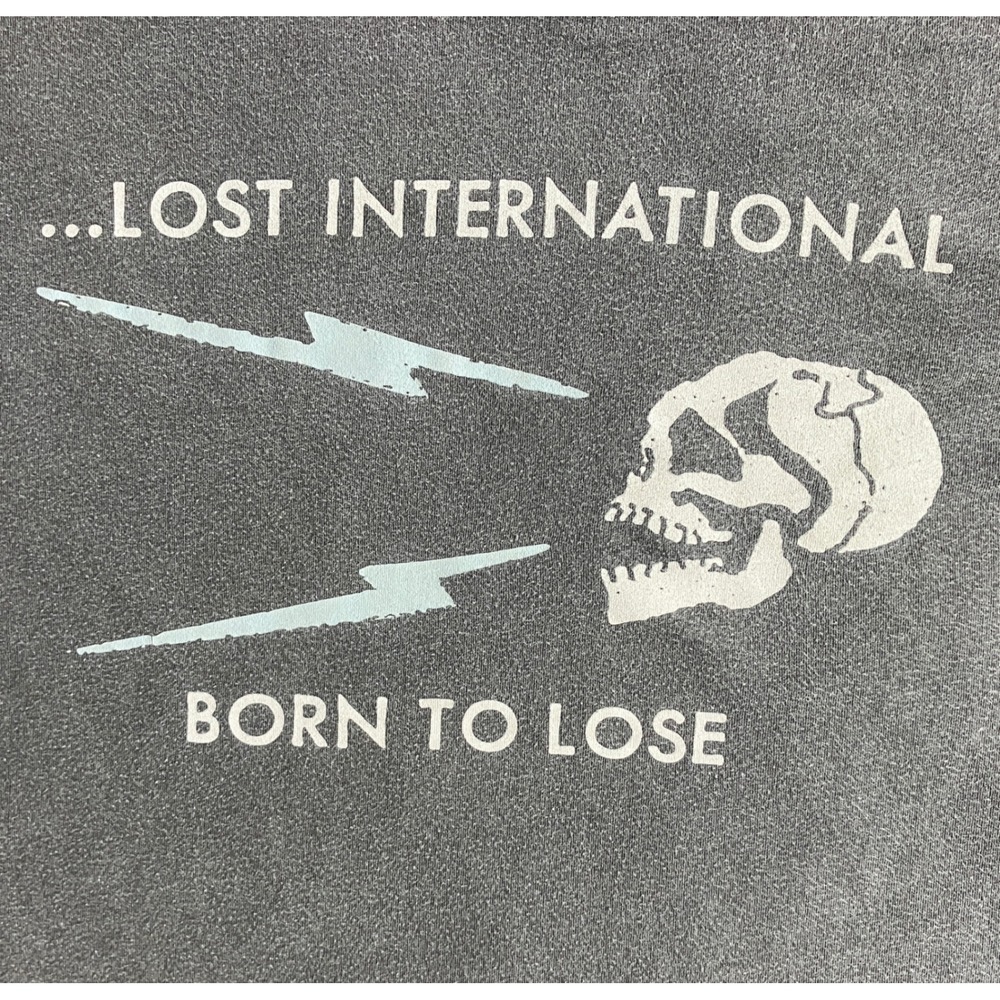 Lost International Born to Lose Skull Graphic T-Shirt Charcoal Gray Mens Small - Picture 2 of 7